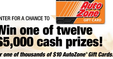If you buy a gift card through morphcard, it can be exchanged for free! Autozone $10 Gift Card Instant Win Giveaway - 3,000 ...