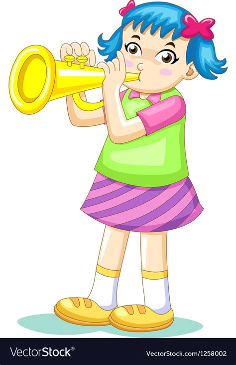 Cartoon Trumpet Girl Royalty Free Vector Image