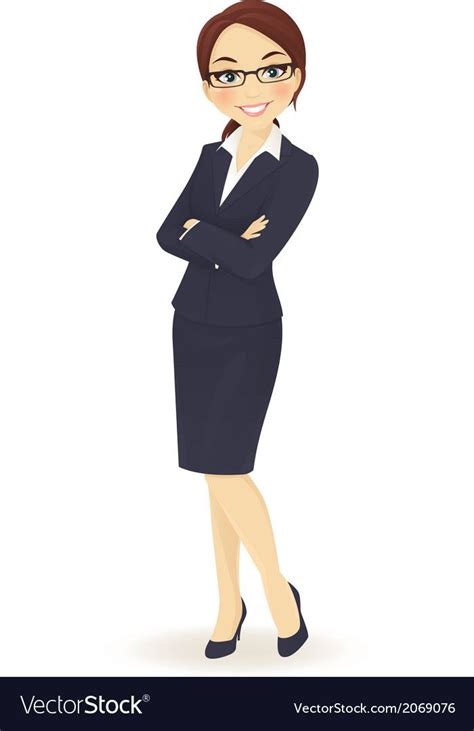 Businesswoman Standing Royalty Free Vector Image Business Women