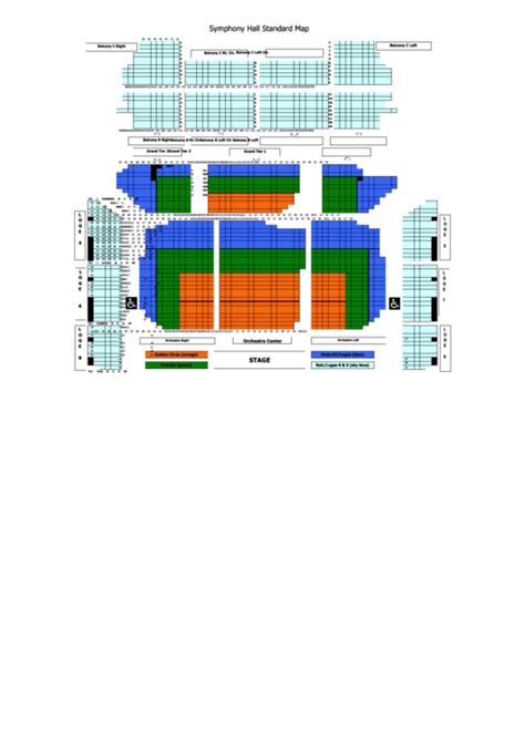 Symphony Hall Seating Chart Printable Pdf Download