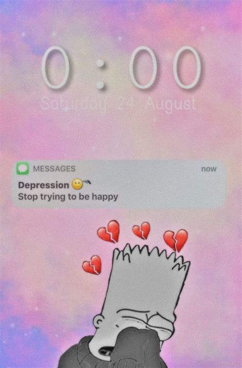 Freetoedit Depression Bart Sad Wallpaper Message Saturd