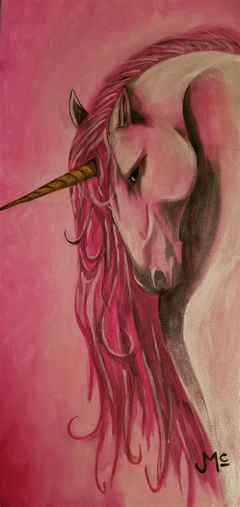 Unicorn Painting In Acrylic On Canvas By Johnny Mcnabb Art Pink Horse