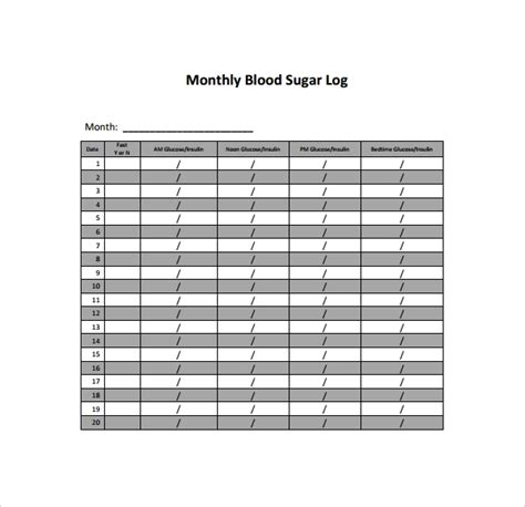 9 Blood Sugar Log Templates To Download Sample Templates