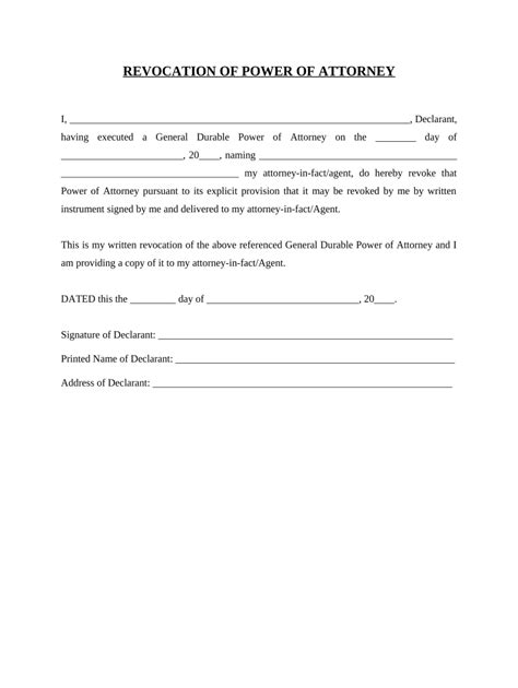 Revocation Of General Durable Power Of Attorney Wisconsin Form Fill