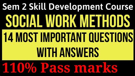 Sem 2 Social Work Methods Important Questions With Answers Youtube
