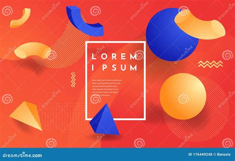 Vector Background With Bright Colors And Minimalistic Shapes Stock