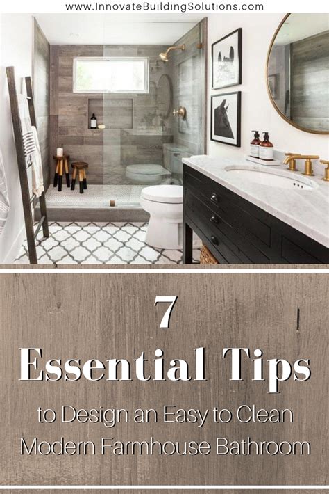 7 Easy To Clean Modern Farmhouse Bathroom And Shower Design