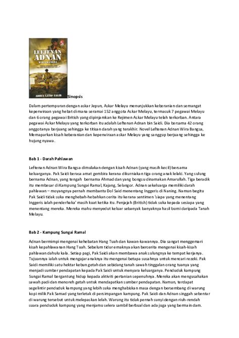 Novel leftenan adnan wira bangsa (k4). (DOC) Sinopsis Leftenan Adnan | Zul Man - Academia.edu