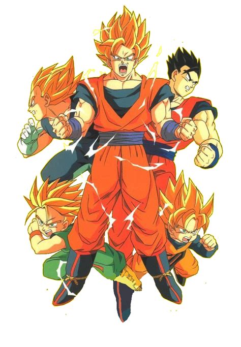 Goku Gohan Vegeta Trunks Gotenks Png Clipart Anime Goku En Super