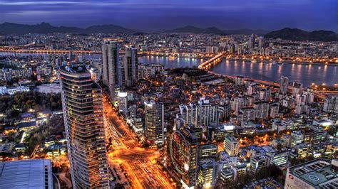 Download 1920x1080 Hd Wallpaper Seoul Aerial View Night