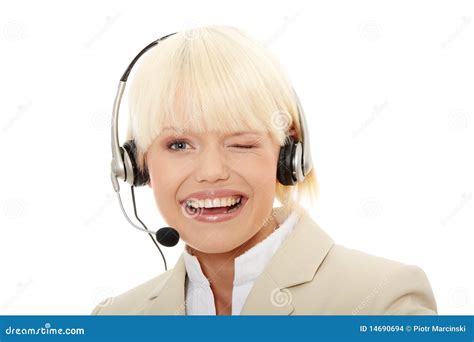 Call Center Woman With Headset Stock Photo Image Of Corporate