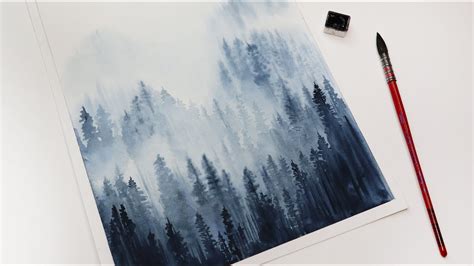 Easy Watercolor Misty Forest Painting Tutorial For Beginnershow To