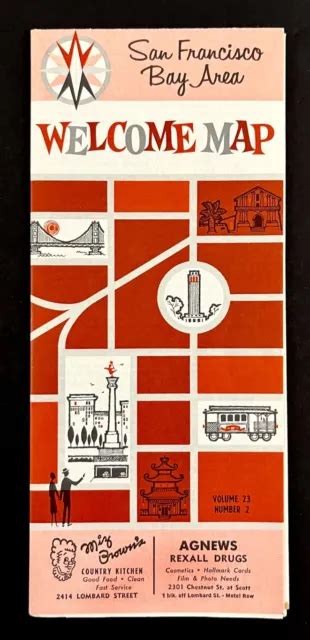 1960s San Francisco Bay Area Welcome Map Vintage Travel Brochure
