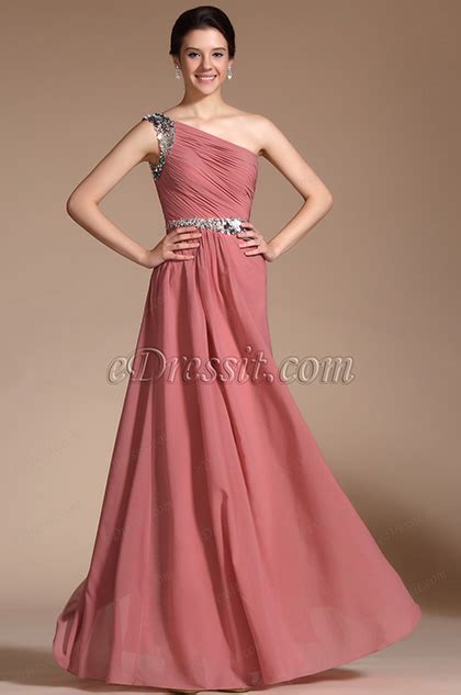 Formal One Shoulder A Line Evening Dress Prom Gown C00140946