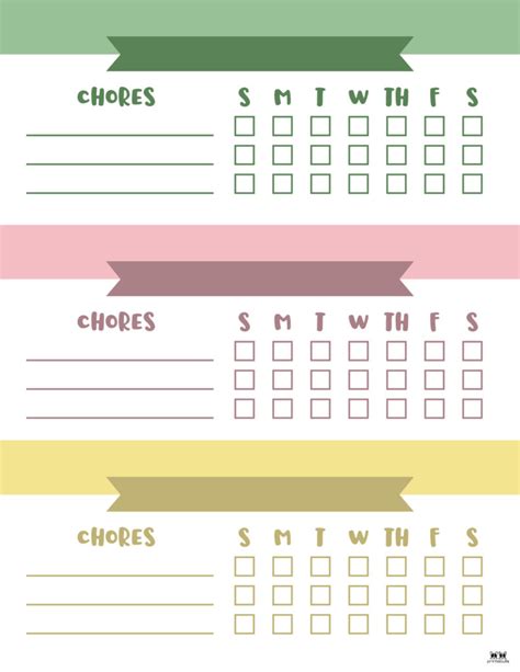 Printable Multiple Children Chore Chart 7 Kids Chore Chart Printable