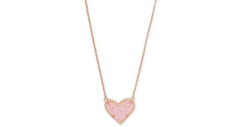 Kendra Scott Ari Heart Rose Gold Pendant Necklace In Metallic Lyst