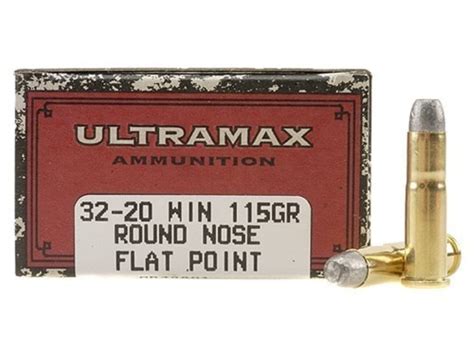 Ultramax Cowboy Action Ammo 32 20 Wcf 115 Grain Lead Flat Nose Box Of