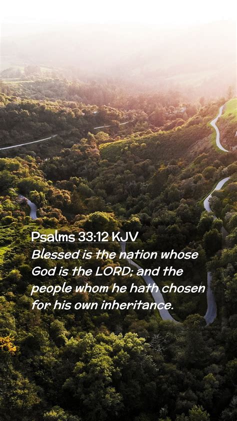 Psalms 3312 Kjv Mobile Phone Wallpaper Blessed Is The Nation Whose