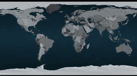 3d Geopolitical Map Of The Earth With All Countries And Their Borders