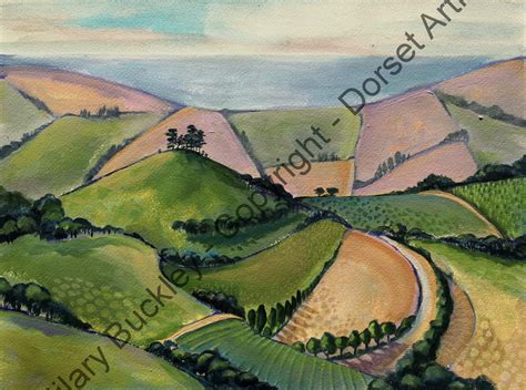 Across To Colmers Hill And The Sea Hilary Buckley Dorset Artist