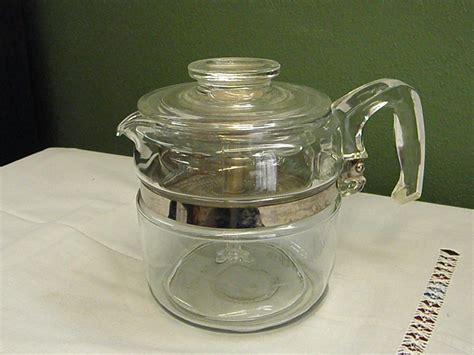 1950s 4 Cup Pyrex Glass Stove Top Coffee Pot Percolator Percolator Coffee Coffee Pot Percolator