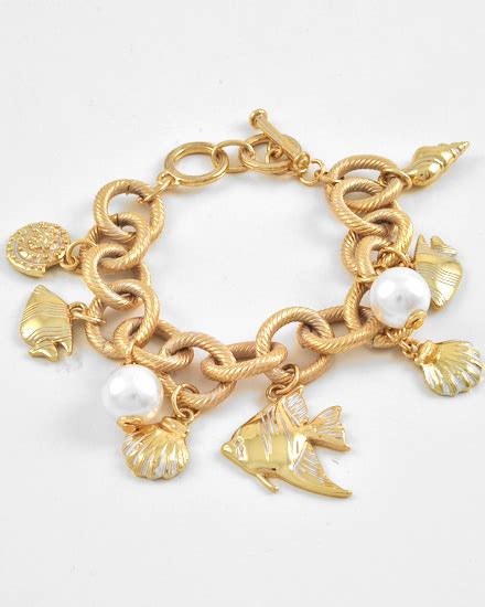Gold Sea Life Charm Bracelet