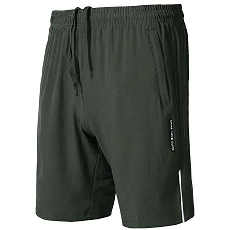 ysento men s quick dry zipper pockets training workout running shorts size m green running