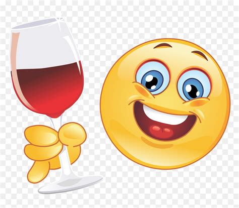 Wine Drinking Emoji 24 Decal Wine Smiley Hd Png Download Vhv