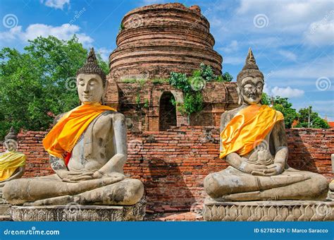 Ayutthaya Thailand Buddha Statues In An Old Temple Stock Image