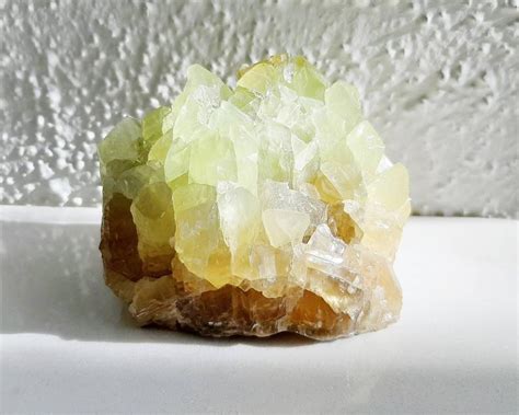 Large Green Calcite Crystal Green Calcite Crystal Cluster Etsy