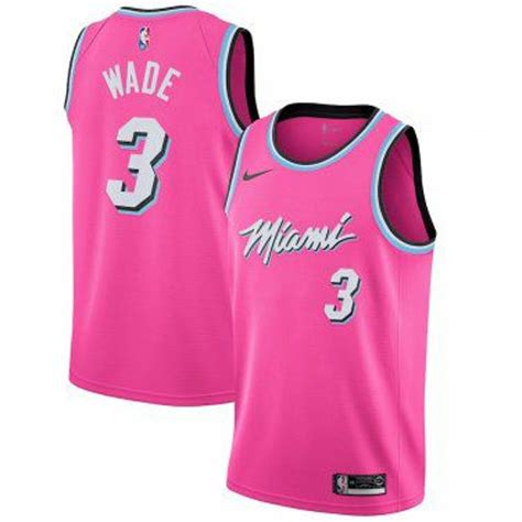 Hot Pink Wade Miami Jersey Basketball Clothes Miami Heat Athletic