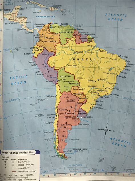 Physical Features Latin America Map Map Of World