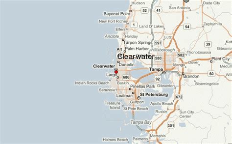 Map Of Florida Showing Clearwater Beach United States Map