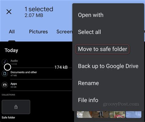 How To Use The Safe Folder In The Files By Google App Groovypost