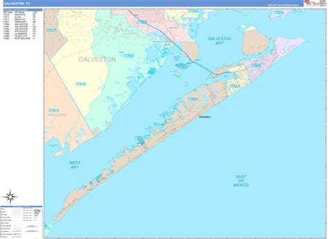 Zip Code Map Galveston County Map Of World