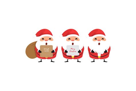 Christmas Illustration Santa Set Vector Graphic By 1tokosepatu