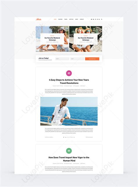 Personal Blog Web Homepage Ui Design Template Imagepicture Free