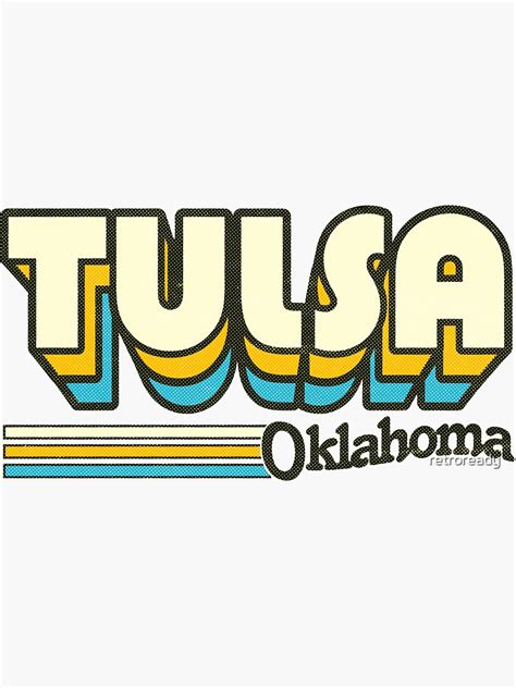 Tulsa Ok City Stripes Sticker By Retroready Redbubble