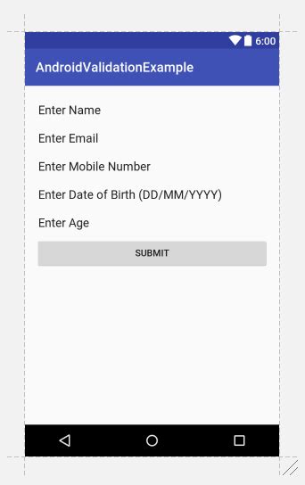Android Form Validation Tutorial Using Awesomevalidation Library