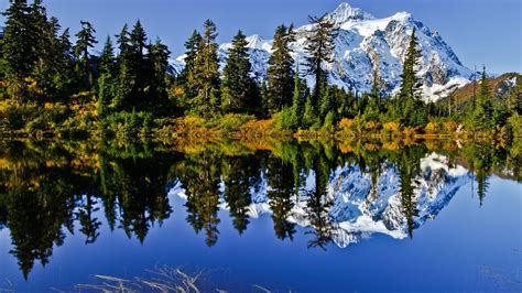 Nature Landscape Mountain Trees Forest Water Lake