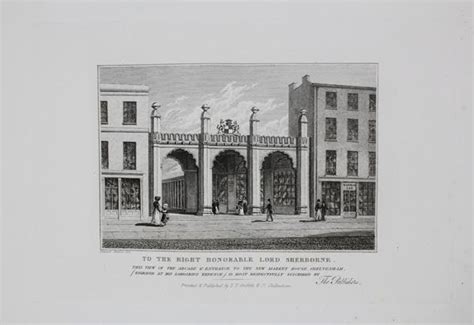 Antique Engraved Print Illustrating The Arcade And Entrance To The New