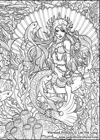 Mermaid Coloring Pages And Books For Adults And Children
