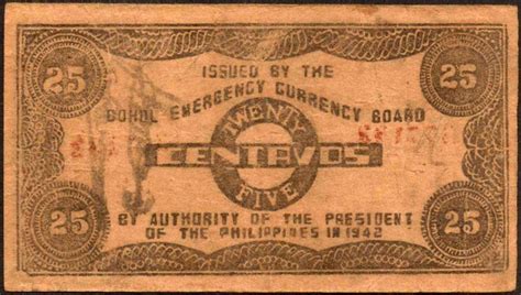 Philippines 25 Centavos Guerilla Bank Note 1942 Collectors Weekly