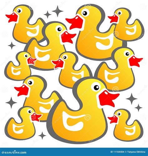 Yellow Ducks Background Stock Vector Illustration Of Ornate 11104404