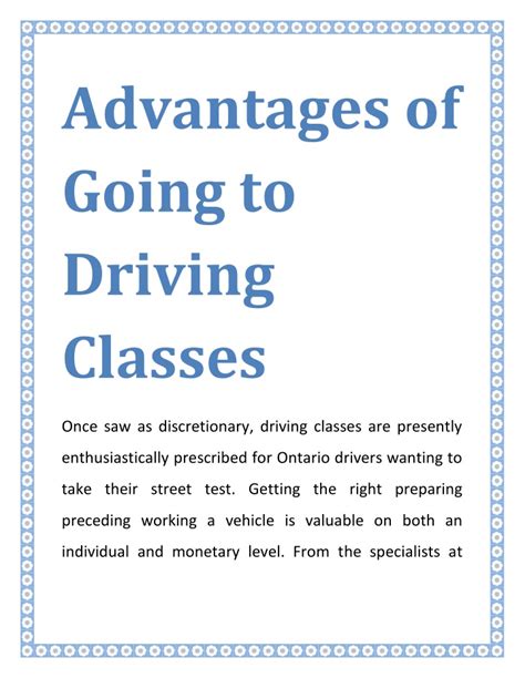 ppt advantages of going to driving classes powerpoint presentation free download id 10878807