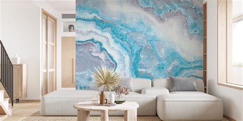 Blue Mermaid Ocean Marble Wallpaper Happywall