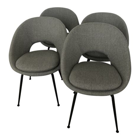 Please refer to the specifications to determine what items are included since sometimes the image shows more or less items. West Elm Orb Upholstered Dining Chairs - Set of 4 | Chairish