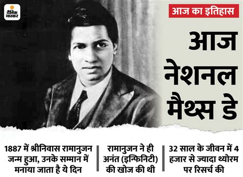 Today History Aaj Ka Itihas India World 22 December Update Mathematician Srinivasa Ramanujan