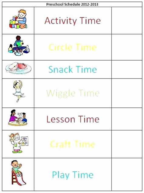 Preschool Daily Schedule Template Stcharleschill Template