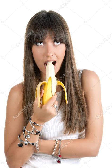 Sexy dziewczyna z bananem Zdjęcie stockowe yablonski